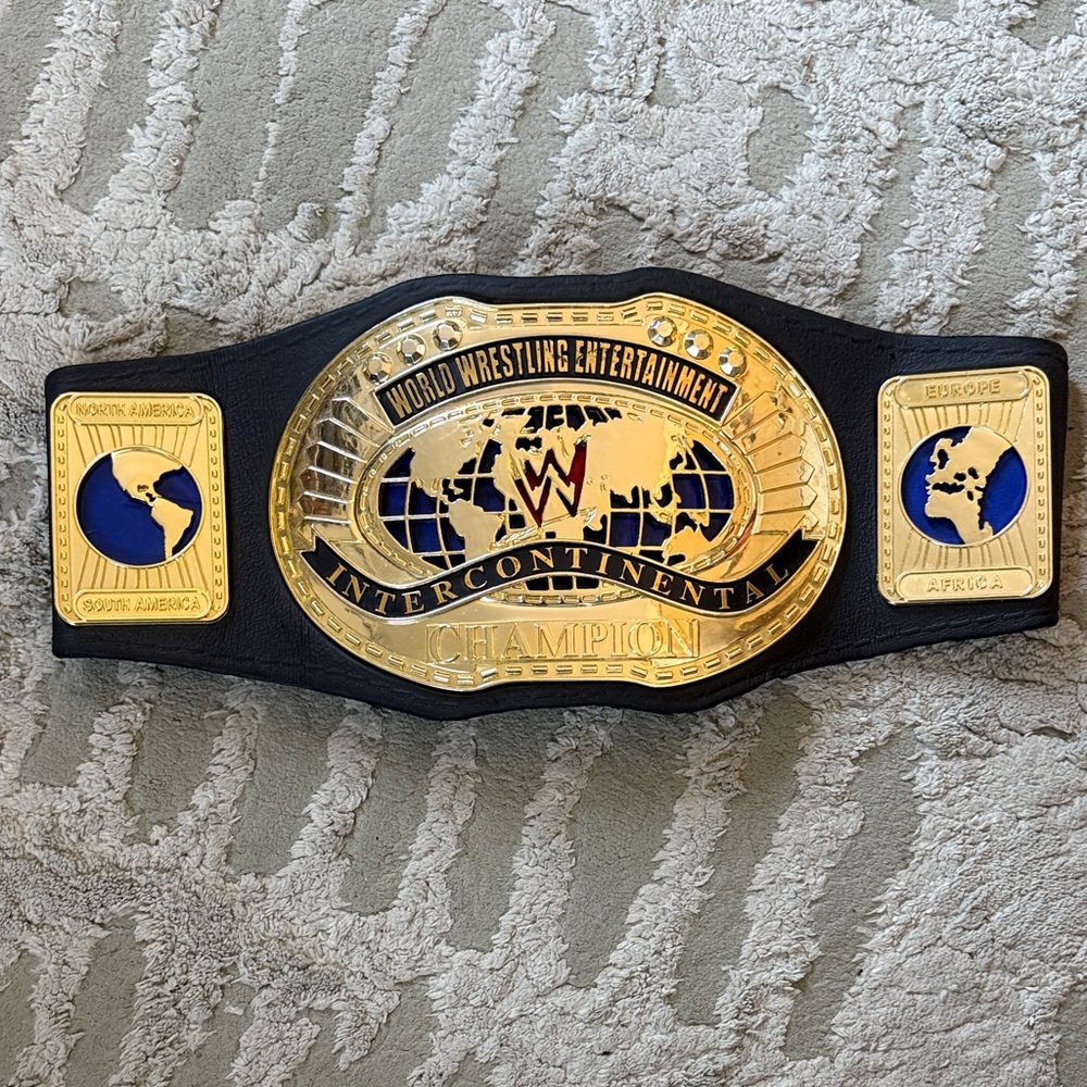 WWE Intercontinental Championship Belt with Gold and Black